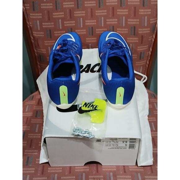 New Men's 5 Wonen's 6.5 Nike Air Zoom Maxfly Spikes Track Shoes Blue DH5359-400 - Picture 4 of 9